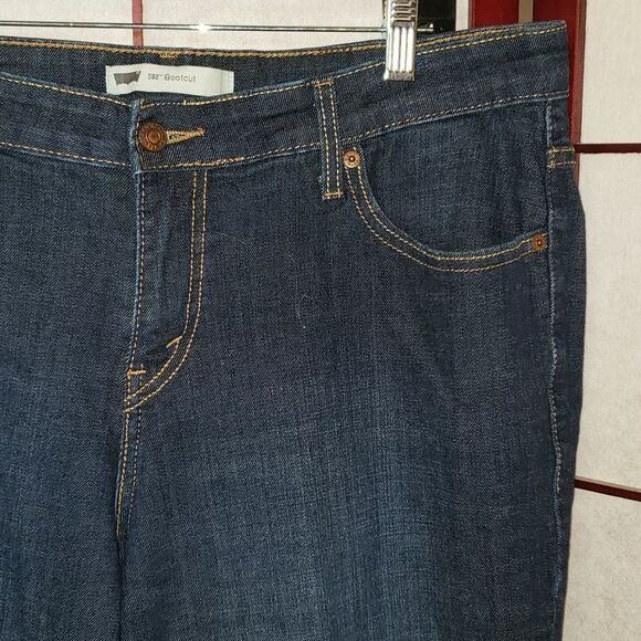 Levi's 580 Boot Cut Dark Wash Denim Jeans - Picture 3 of 12